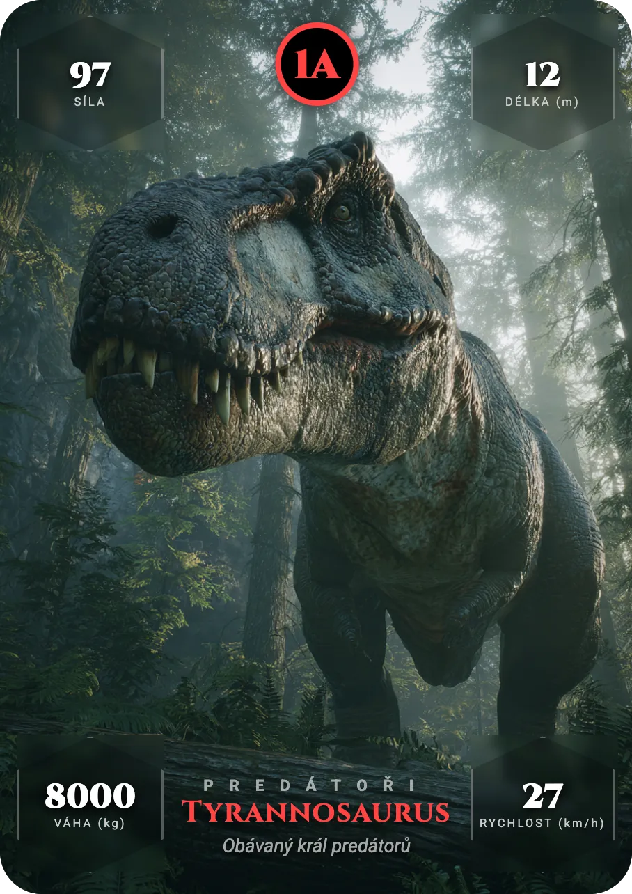 Kvarteto: Dinosauři — ukázka karty