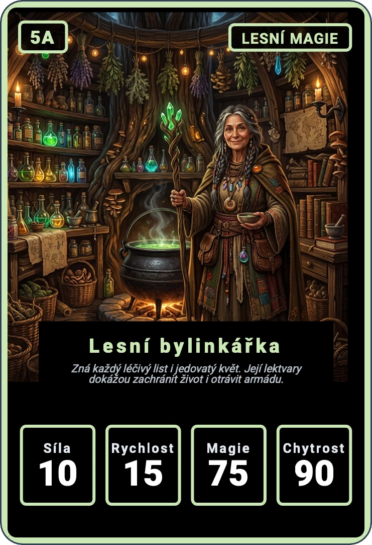 Kvarteto: Lesní bytosti — náhled karty 5