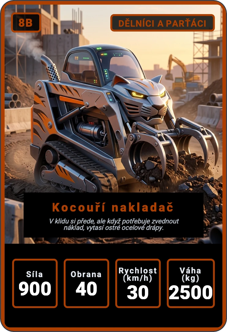 Kvarteto: Zvířecí auta — ukázková karta 7