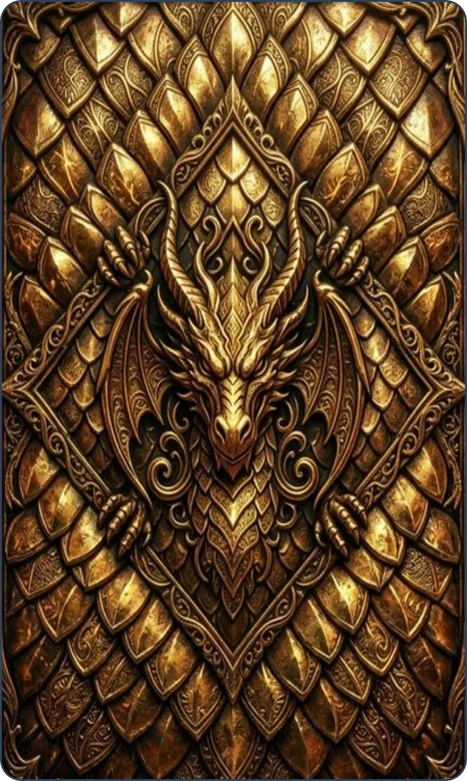 detail zlatých dračích šupin