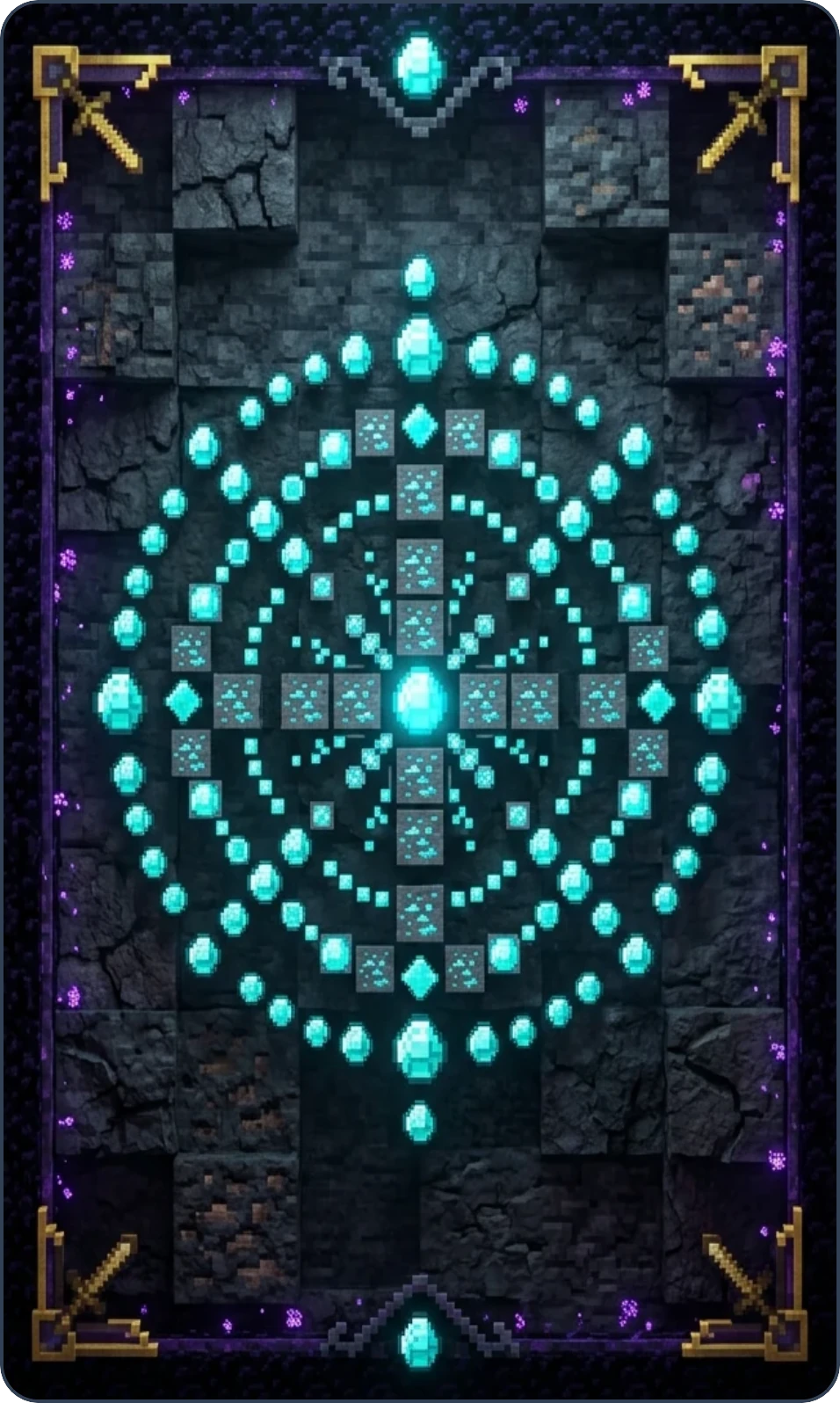 zářící cyanový krystal
