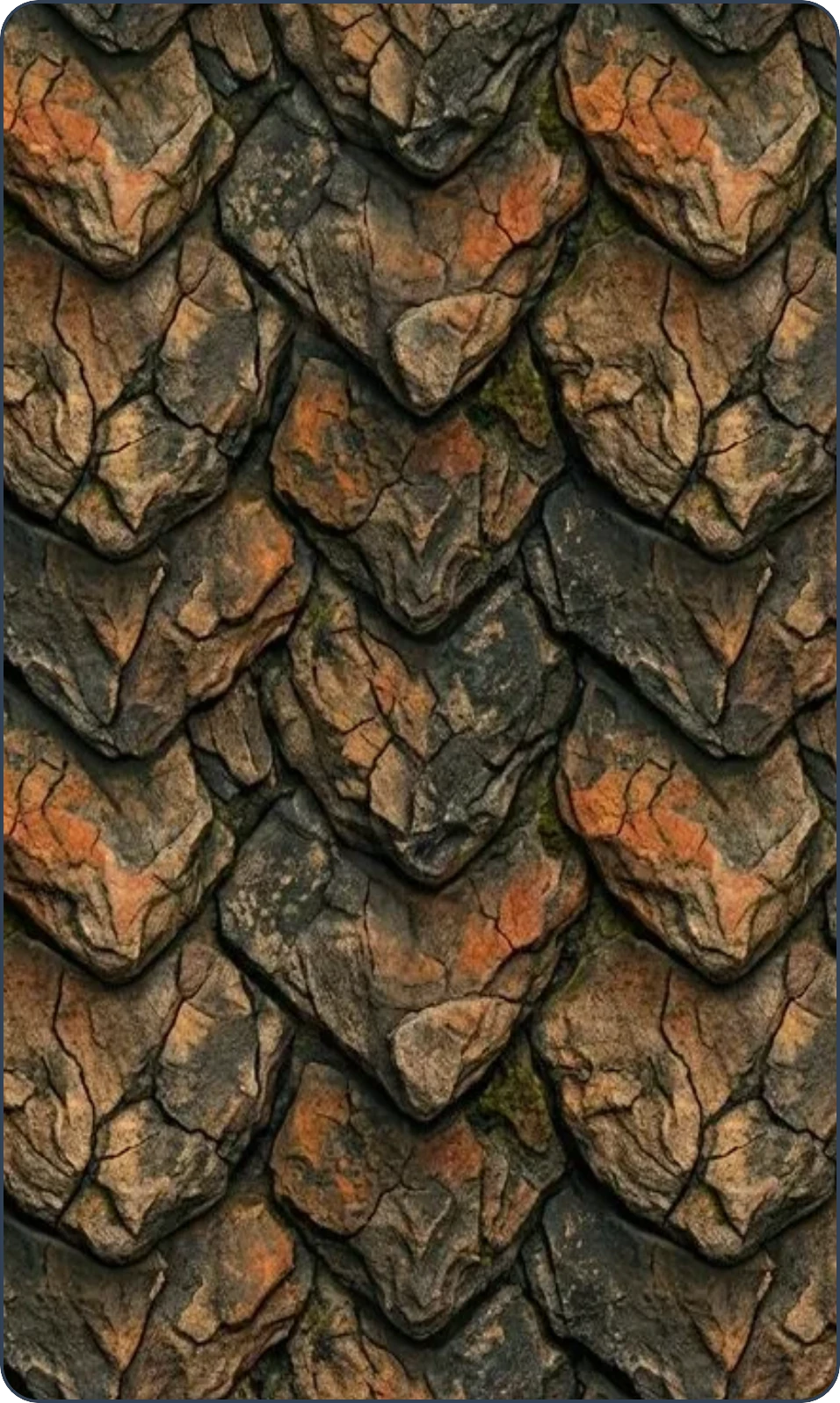 oranžové kamenné šupiny